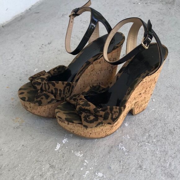 Jimmy Choo Patent Leather w/ leopard print - Picture 1 of 8